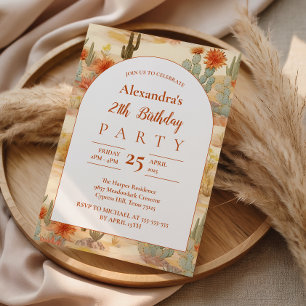 Terracotta Desert Birthday Party Invitation