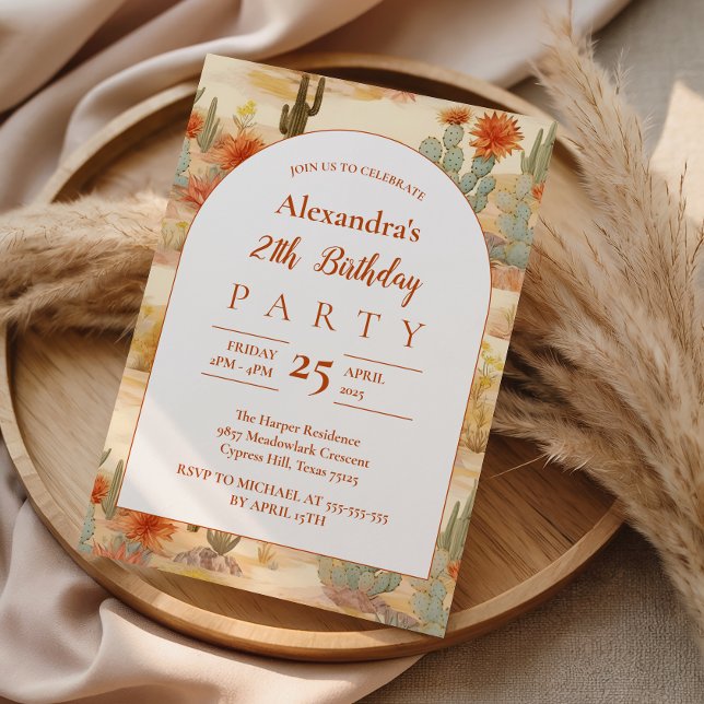Terracotta Desert Birthday Party Invitation (Creator Uploaded)