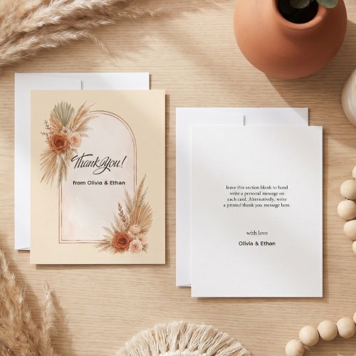 Terracotta Desert Boho Viral classic wedding Thank You Card
