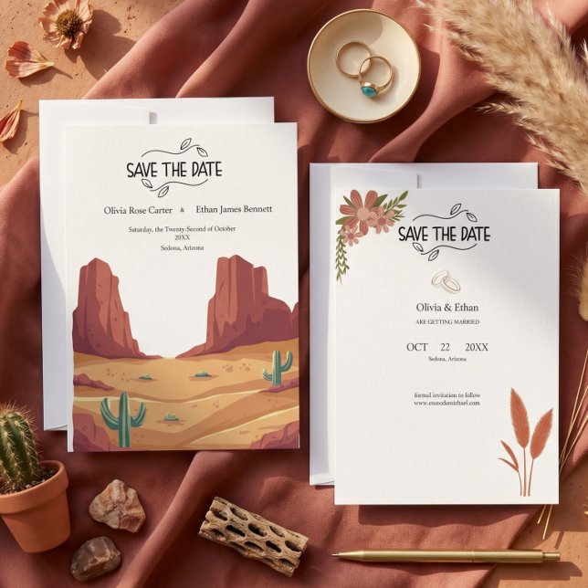 TERRACOTTA DESERT BOHO WEDDING SAVE THE DATE (Creator Uploaded)