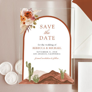 Terracotta Desert Cactus Wedding Save the Date
