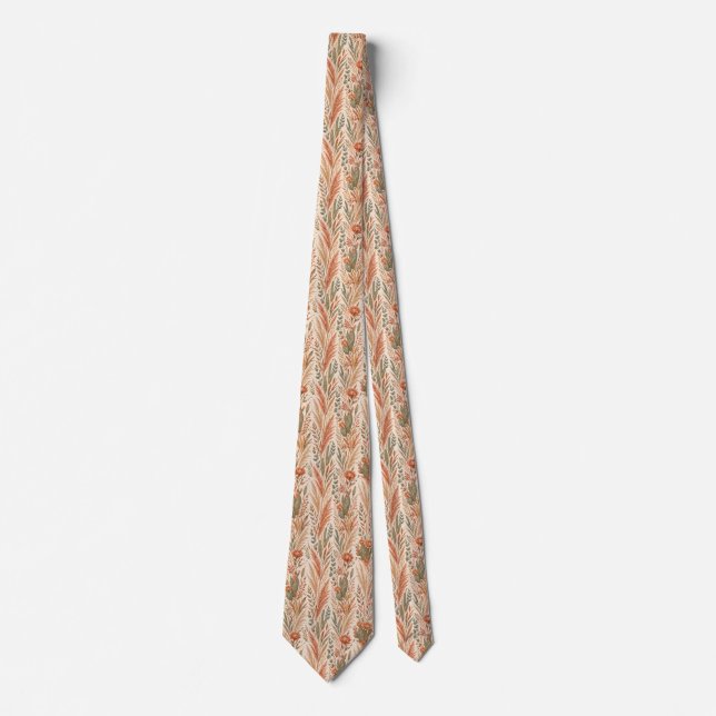 Terracotta Desert Flowers Neck Tie (Front)
