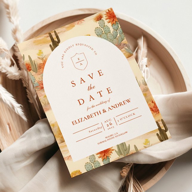 Terracotta Desert Romance Wedding Save The Date (Creator Uploaded)
