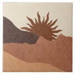 Terracotta Desert Sun Sand Ceramic Tile<br><div class="desc">Boho terracotta,  bisque and cream ceramic tile. For an earthy vibe for your home decor.</div>