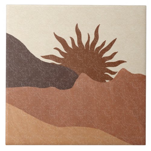 Terracotta Desert Sun Sand Ceramic Tile