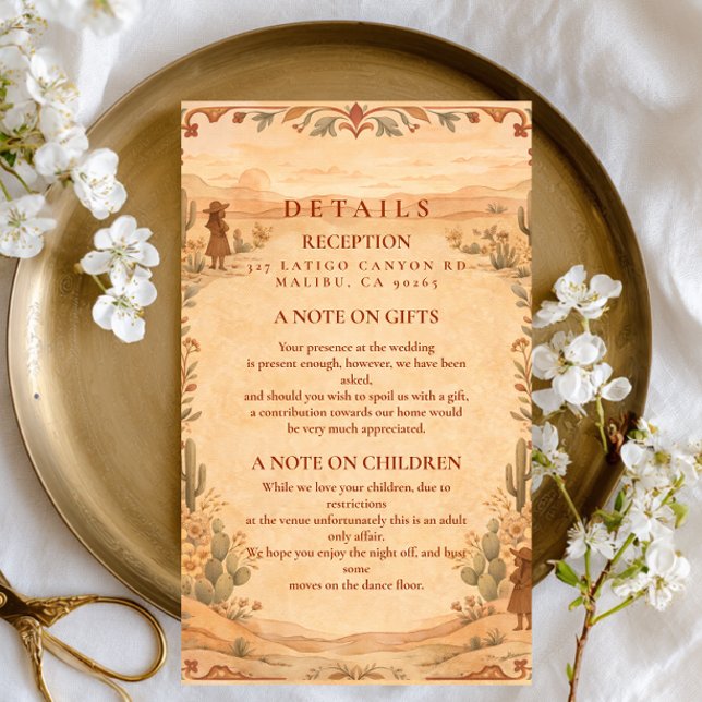 Terracotta Desert Western Wedding Enclosure Card (Creator Uploaded)