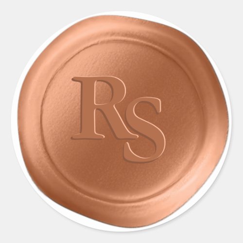 Terracotta Double Monogram Faux Wax Seal Stickers