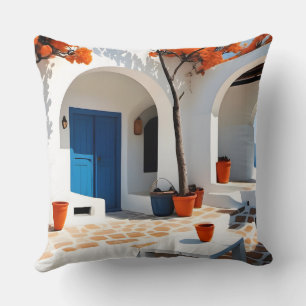 Terracotta Dreams in Greece Throw Pillow