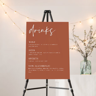 Terracotta Drinks List Foam Board