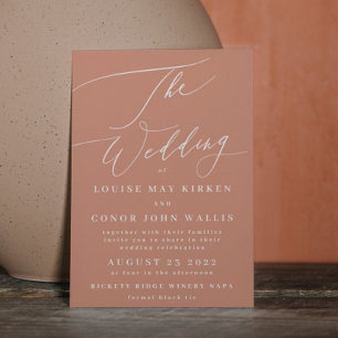Terracotta Dusty Orange Elegant Boho All in One Invitation