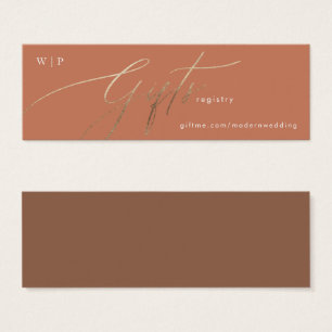 Terracotta Dusty Orange Elegant Boho Gold Gift Reg