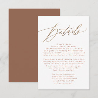 Terracotta Dusty Orange Elegant Boho Gold Wedding RSVP Card
