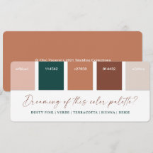 Terracotta & Dusty Pink Wedding Color Palette Card