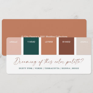 Terracotta & Dusty Pink Wedding Color Palette Card