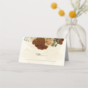 terracotta earth tone floral greenery wedding place card