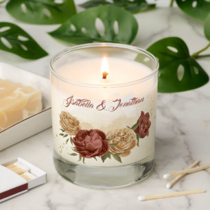 terracotta earth tone floral greenery wedding scented candle