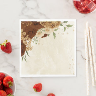 terracotta earth tone floral wedding napkins
