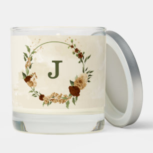 terracotta earth tone floral wedding scented candle