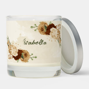 terracotta earth tone floral wedding scented candle