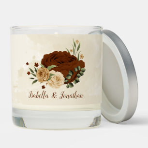 terracotta earth tone floral wedding scented candle