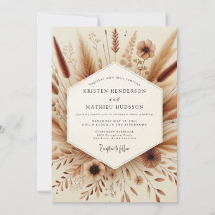 Terracotta Earthy Bohemian Wedding Invitation