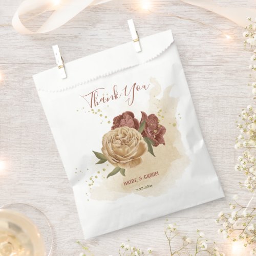 terracotta earthy floral greenery wedding favor bag