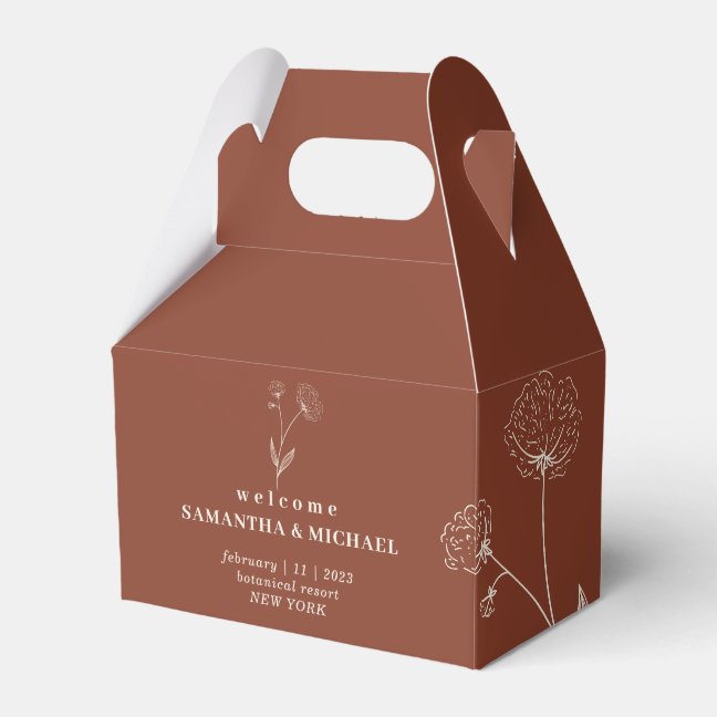 Terracotta Elegant Cotton Flower Floral Favor Boxes