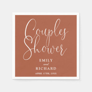 Terracotta Elegant Couples Bridal Wedding Shower Napkins