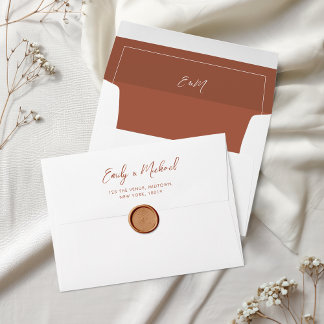 Terracotta Elegant Minimal Wedding Envelope