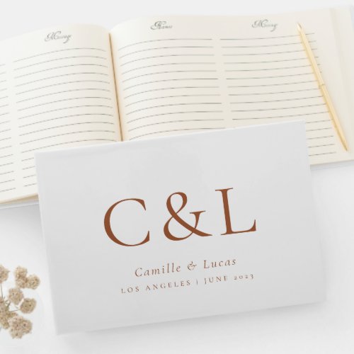 Terracotta Elegant Minimalist Wedding Guest Book