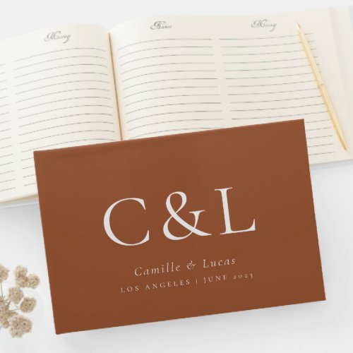 Terracotta Elegant Minimalist Wedding Guest Book