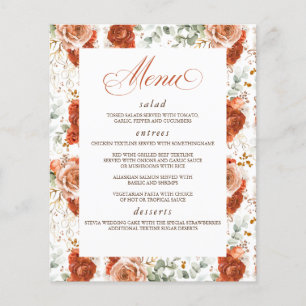 Terracotta Elegant Modern Wedding Menu Flyer