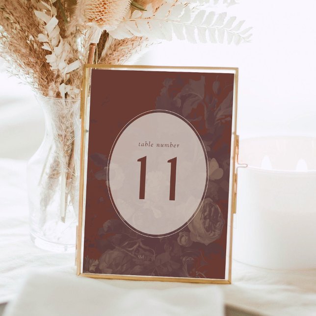 Terracotta Elegant Rustic Floral Table Number (Creator Uploaded)