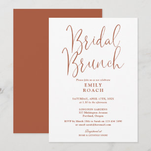 Terracotta Elegant Script Bridal Bunch Shower Invitation