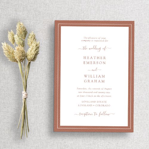 Terracotta Elegant Wedding Invitation