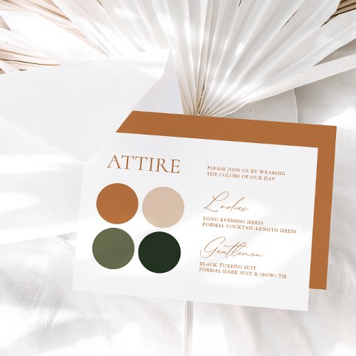 Terracotta Emerald Sage Wedding Color Palette Card