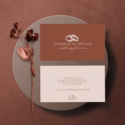 Customizable Terracotta Engagement Wedding Ring Jewelry Business Card