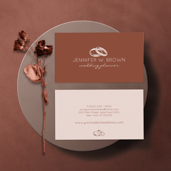 Terracotta Engagement Wedding Ring Jewelry Business Card