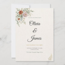 Terracotta Eucalyptus Boho Wedding Invitation