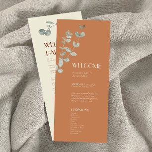 Terracotta Eucalyptus Deco Wedding Program