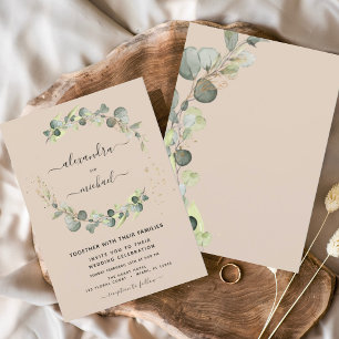 Terracotta Eucalyptus Greenery Elegant Wedding Invitation