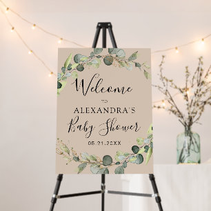 Terracotta Eucalyptus Sage Green Baby Shower Foam Board