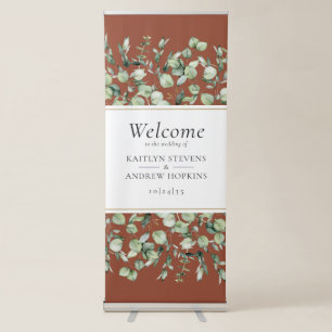 Terracotta Eucalyptus Wedding Welcome Retractable Banner