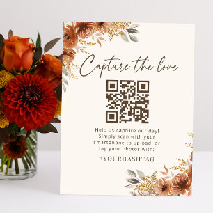 Terracotta Fall Boho Capture the love Wedding Pedestal Sign