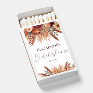 Terracotta Fall Dried Flowers Pampas Grass Favors Matchboxes