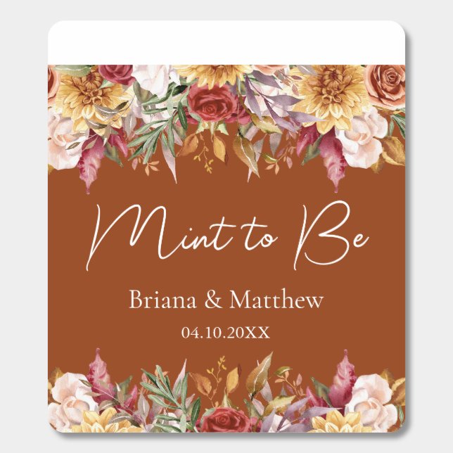 Terracotta Fall Foliage Flowers Wedding  Breath Savers® Mints (Sticker)