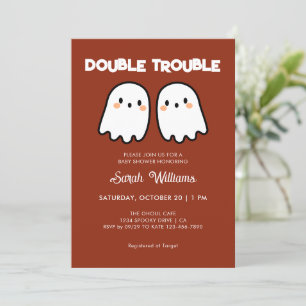 Terracotta Fall Gender Neutral Twins Baby Shower Invitation
