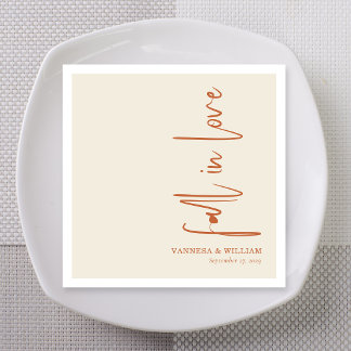Terracotta Fall in Love Boho Wedding Napkins