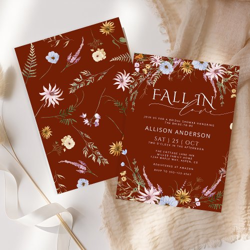 Terracotta Fall In Love Bridal Shower Invitation