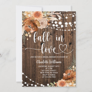 Terracotta Fall in Love Bridal Shower Invitation